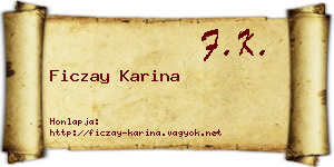 Ficzay Karina névjegykártya